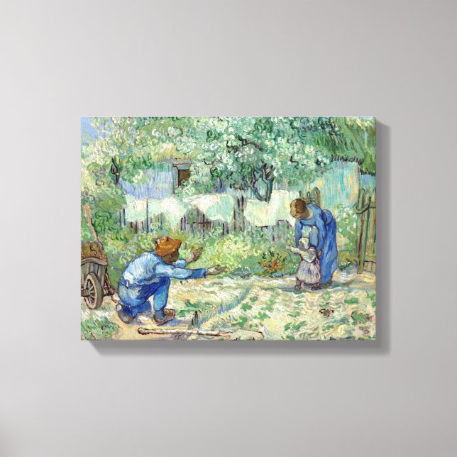 Vincent van Gogh First Steps, after Millet Canvas Print (Front)