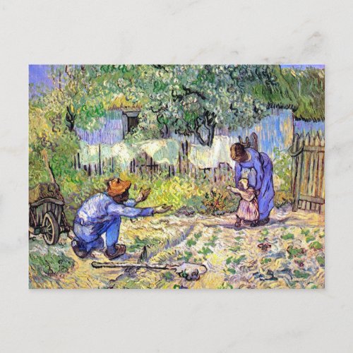 Vincent Van Gogh _ First Steps _ Fathers Day Art Postcard