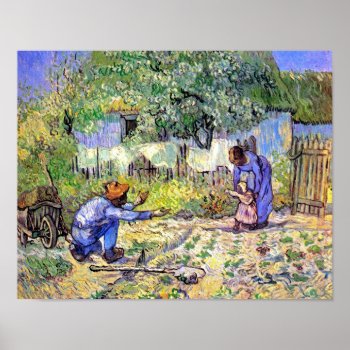 Vincent Van Gogh - First Steps - Father's Day Art Poster by ArtLoversCafe at Zazzle