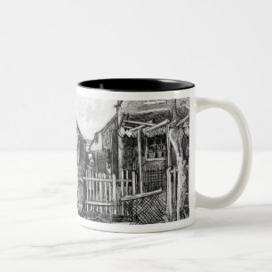 Vincent van Gogh Fish drying barn, Scheveningen Two-Tone Coffee Mug