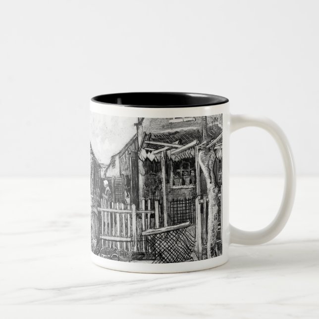 Vincent van Gogh | Fish drying barn, Scheveningen Two-Tone Coffee Mug (Right)