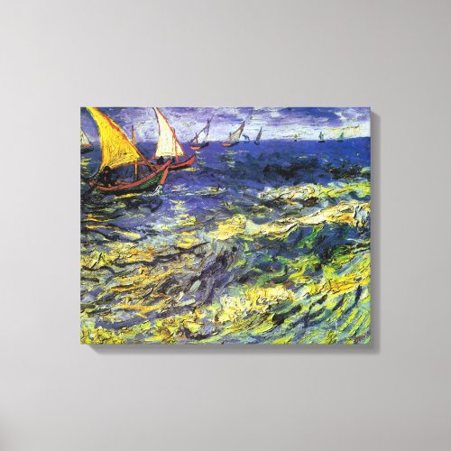 Vincent van Gogh Fishing Boats at Saintes_Maries Canvas Print