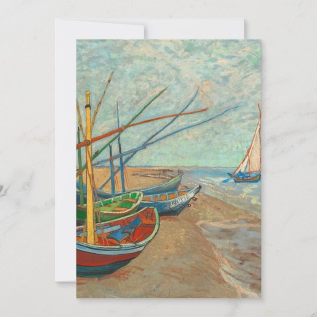 Vincent Van Gogh Fishing Boats Invitation (Front)