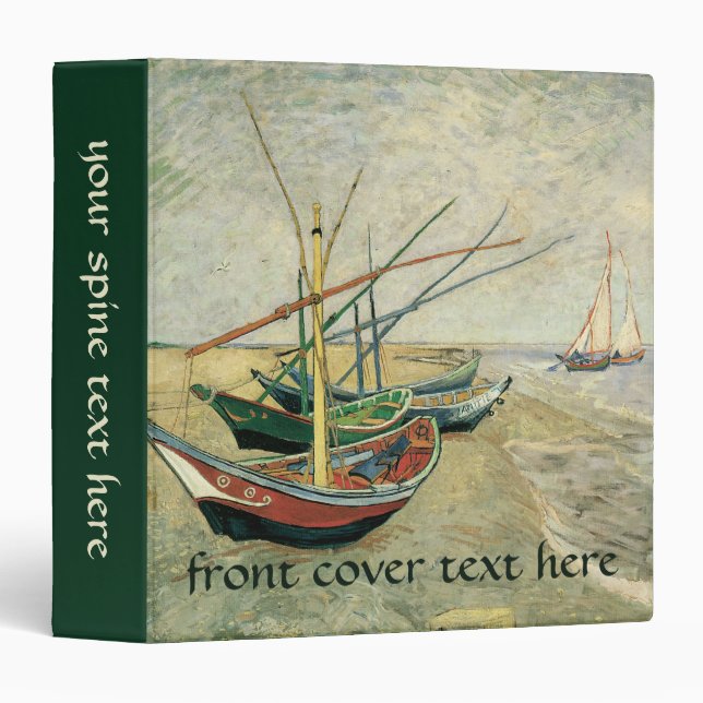 Vincent van Gogh - Fishing Boats on the Beach 3 Ring Binder (Front/Spine)