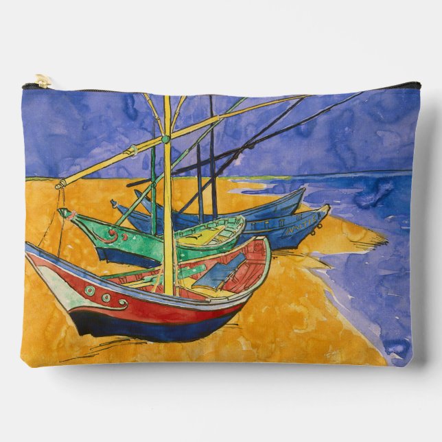 Vincent van Gogh - Fishing Boats on the Beach Accessory Pouch (Front)