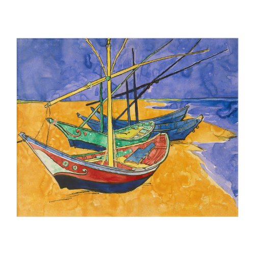 Vincent van Gogh _ Fishing Boats on the Beach Acrylic Print