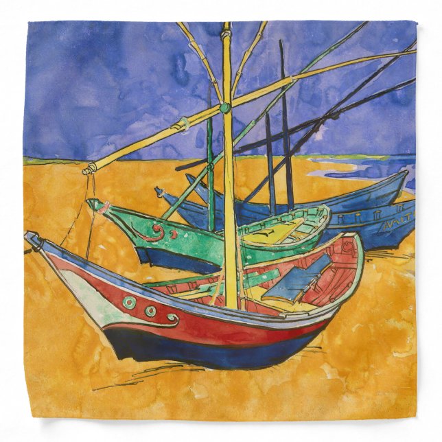 Vincent van Gogh - Fishing Boats on the Beach Bandana (Front)