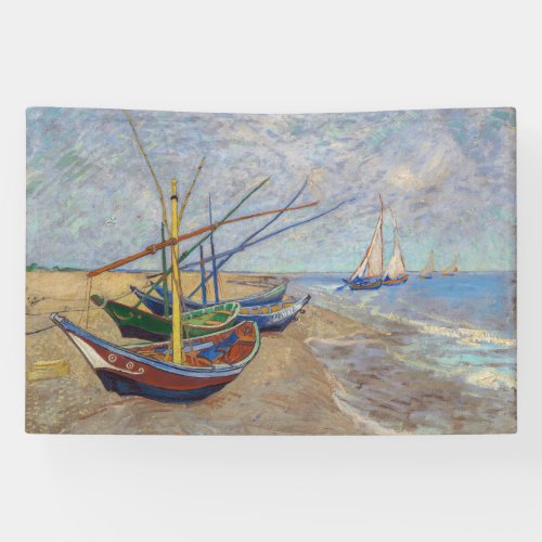 Vincent van Gogh _ Fishing Boats on the Beach Banner