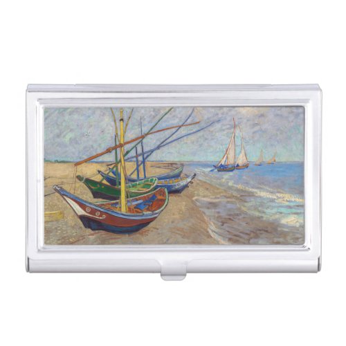 Vincent van Gogh _ Fishing Boats on the Beach Business Card Case