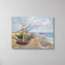 Vincent van Gogh - Fishing Boats on the Beach Canvas Print