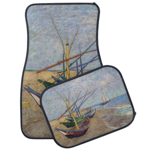 Vincent van Gogh _ Fishing Boats on the Beach Car Floor Mat