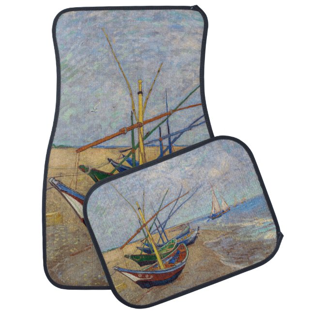 Vincent van Gogh - Fishing Boats on the Beach Car Floor Mat (Set)