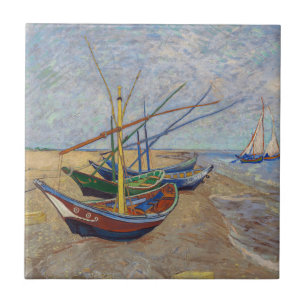 Vincent van Gogh - Fishing Boats on the Beach Ceramic Tile