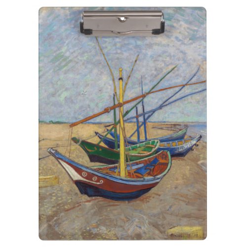 Vincent van Gogh _ Fishing Boats on the Beach Clipboard