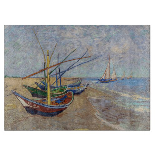 Vincent van Gogh _ Fishing Boats on the Beach Cutting Board