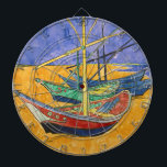 Vincent van Gogh - Fishing Boats on the Beach Dart Board<br><div class="desc">Fishing Boats on the Beach at Saintes-Maries de la Mer - Watercolor - Vincent van Gogh,  1888</div>