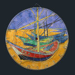 Vincent van Gogh - Fishing Boats on the Beach Dart Board<br><div class="desc">Fishing Boats on the Beach at Saintes-Maries de la Mer - Watercolor - Vincent van Gogh, 1888</div>