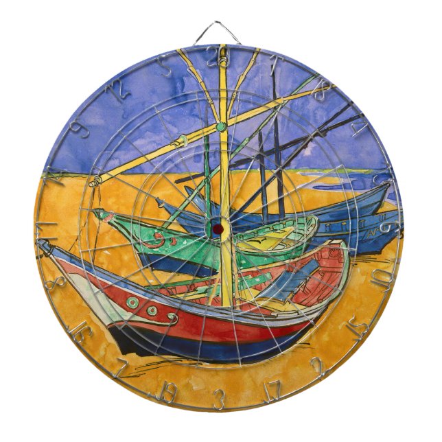 Vincent van Gogh - Fishing Boats on the Beach Dart Board (Front)