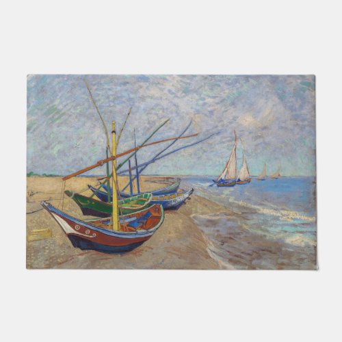 Vincent van Gogh _ Fishing Boats on the Beach Doormat