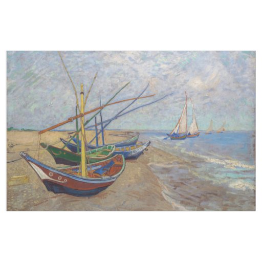 Vincent van Gogh - Fishing Boats on the Beach Fabric