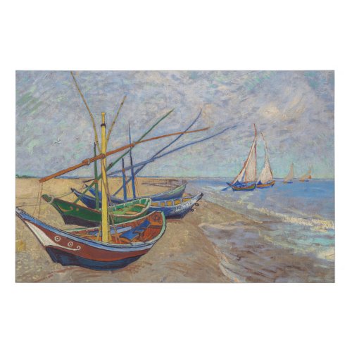 Vincent van Gogh _ Fishing Boats on the Beach Faux Canvas Print