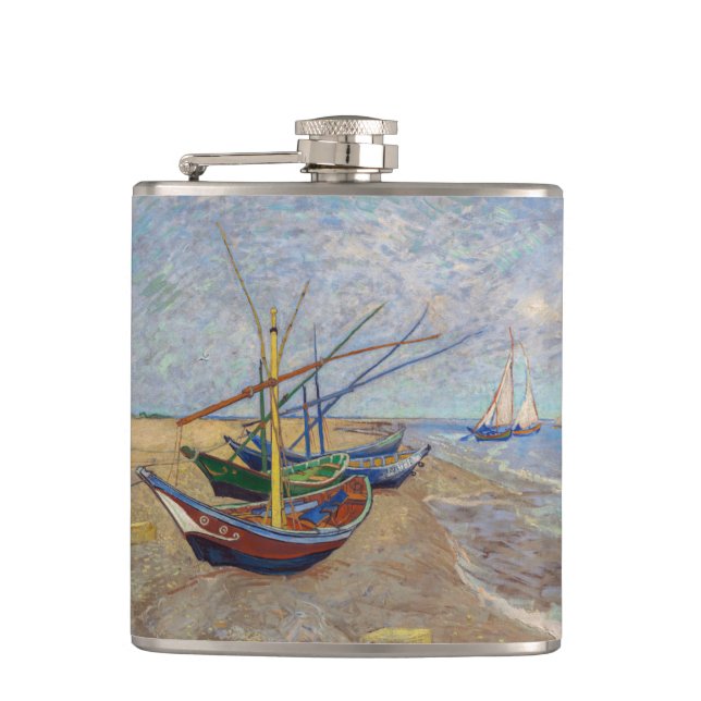 Vincent van Gogh - Fishing Boats on the Beach Flask (Front)