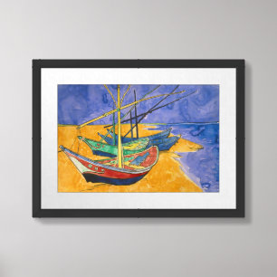Vincent van Gogh - Fishing Boats on the Beach Framed Art