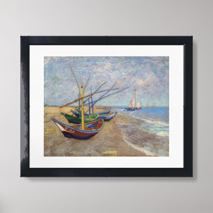 Vincent van Gogh - Fishing Boats on the Beach Framed Art