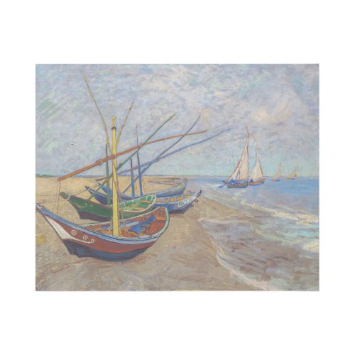 Vincent van Gogh _ Fishing Boats on the Beach Gallery Wrap