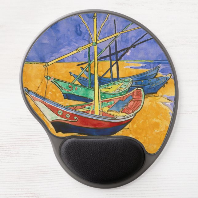 Vincent van Gogh - Fishing Boats on the Beach Gel Mouse Pad (Front)