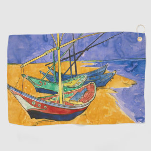 Vincent van Gogh - Fishing Boats on the Beach Golf Towel