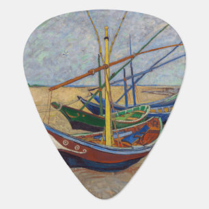 Vincent van Gogh - Fishing Boats on the Beach Guitar Pick