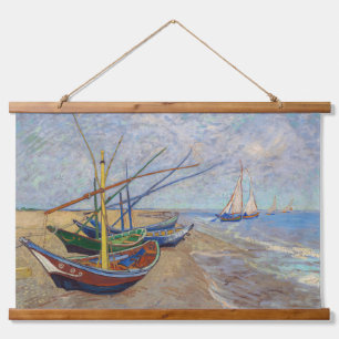 Vincent van Gogh - Fishing Boats on the Beach Hanging Tapestry