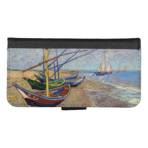 Vincent van Gogh _ Fishing Boats on the Beach iPhone 87 Wallet Case