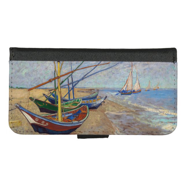 Vincent van Gogh - Fishing Boats on the Beach iPhone Wallet Case (Front (Horizontal))