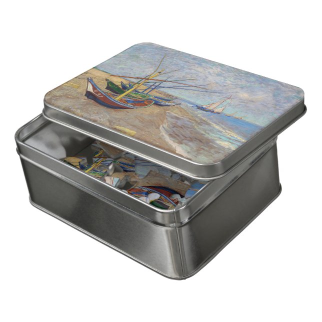 Vincent van Gogh - Fishing Boats on the Beach Jigsaw Puzzle (Lid Open)