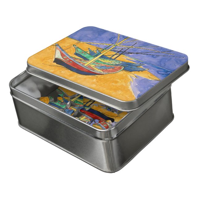 Vincent van Gogh - Fishing Boats on the Beach Jigsaw Puzzle (Lid Open)