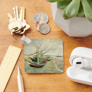 Vincent van Gogh - Fishing Boats on the Beach Keychain