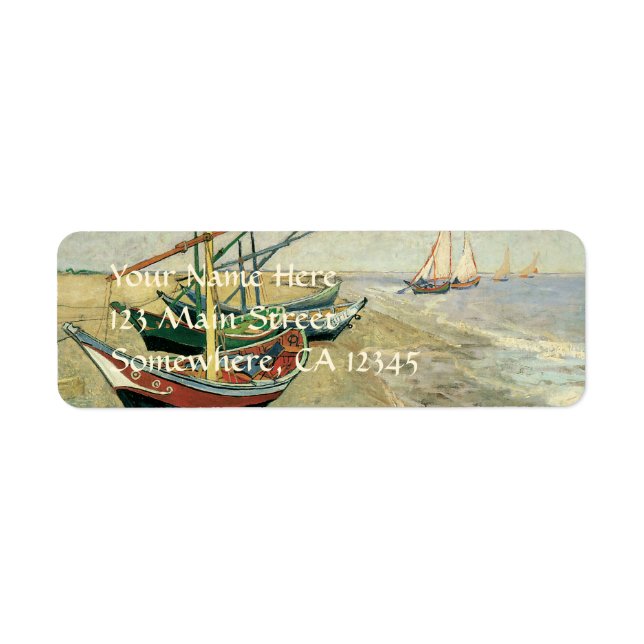 Vincent van Gogh - Fishing Boats on the Beach Label (Front)