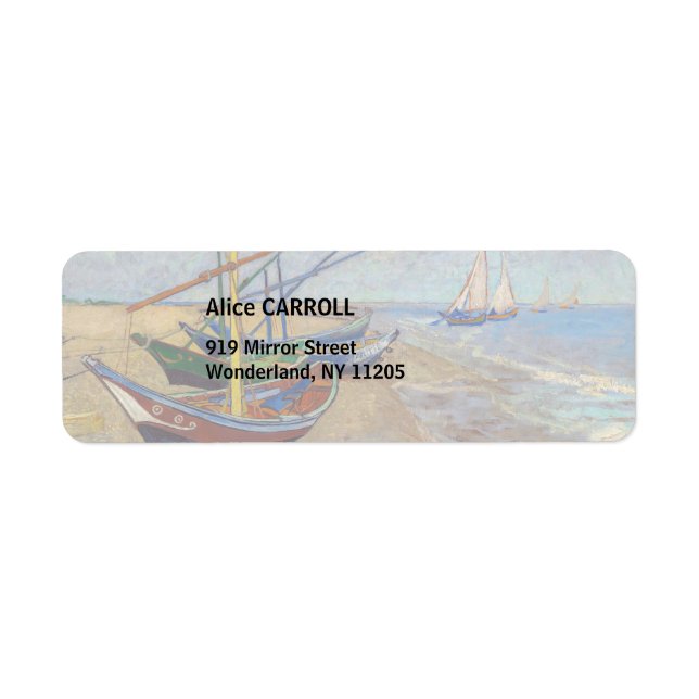 Vincent van Gogh - Fishing Boats on the Beach Label (Front)
