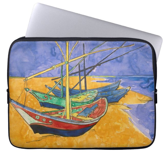 Vincent van Gogh - Fishing Boats on the Beach Laptop Sleeve (Front)