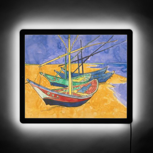 Vincent van Gogh _ Fishing Boats on the Beach LED Sign