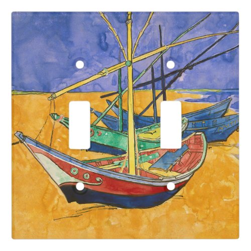 Vincent van Gogh _ Fishing Boats on the Beach Light Switch Cover