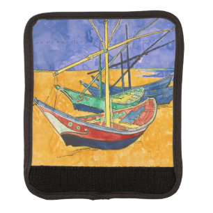 Vincent van Gogh - Fishing Boats on the Beach Luggage Handle Wrap