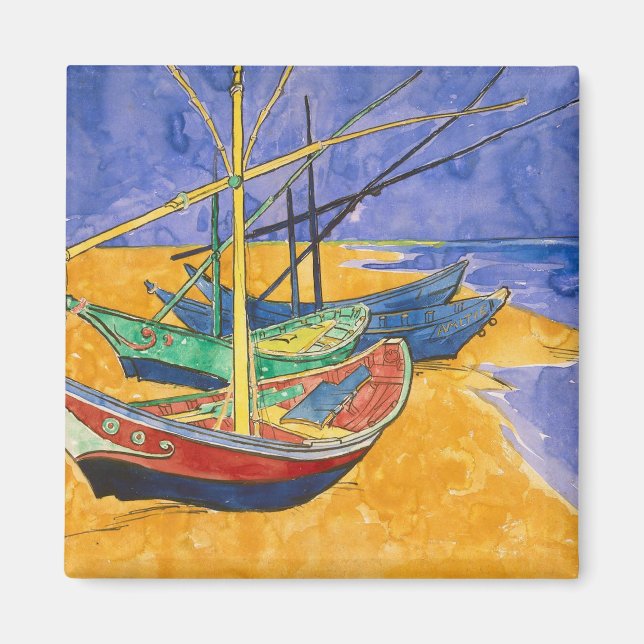 Vincent van Gogh | Fishing Boats on the Beach Magnet (Front)