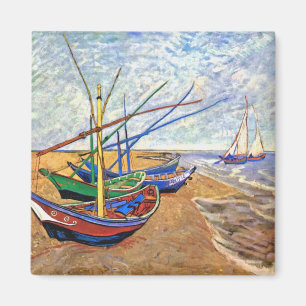 Vincent Van Gogh - Fishing Boats On The Beach Magnet