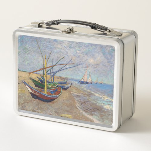 Vincent van Gogh _ Fishing Boats on the Beach Metal Lunch Box