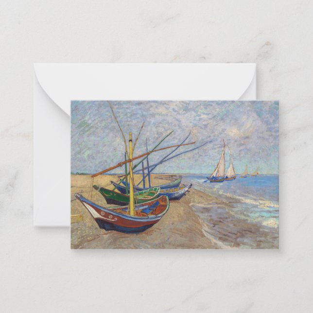 Vincent van Gogh - Fishing Boats on the Beach Note Card (Front)