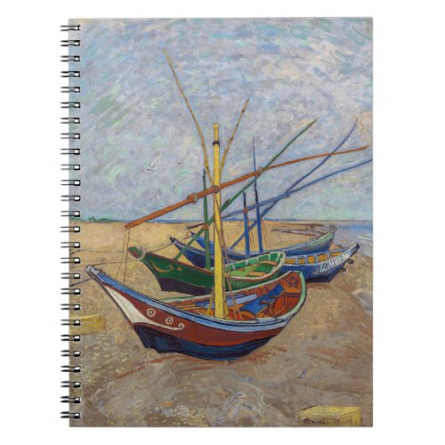 Vincent van Gogh _ Fishing Boats on the Beach Notebook