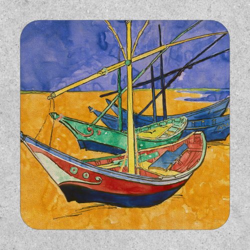 Vincent van Gogh _ Fishing Boats on the Beach Patch